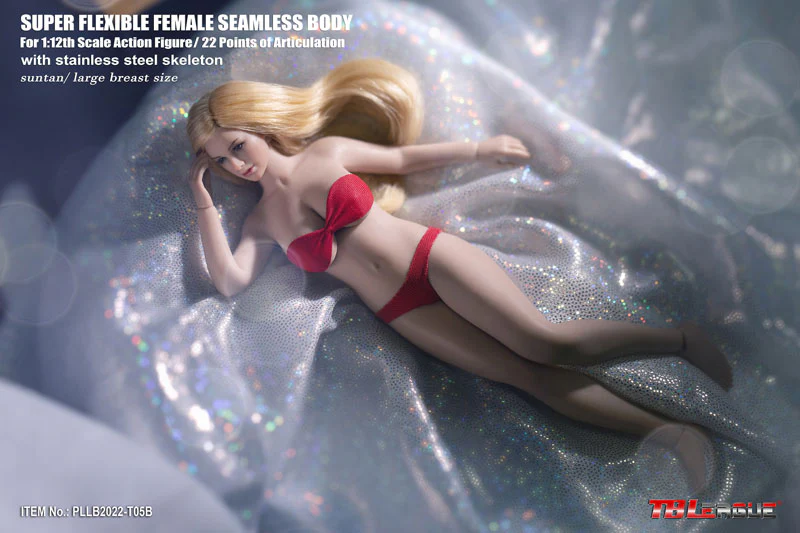 1/12 Super Flexible Female Seamless Body Stainless Steel Skeleton Large Bust Sun Tanned T05B - Image 7