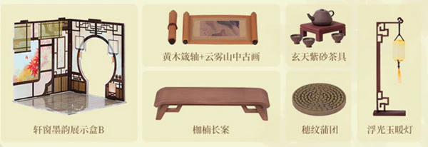Guo Feng Ya Series Acrylic Diorama Writing in an Elegant Peaceful Pavilion Set A+B - Image 3