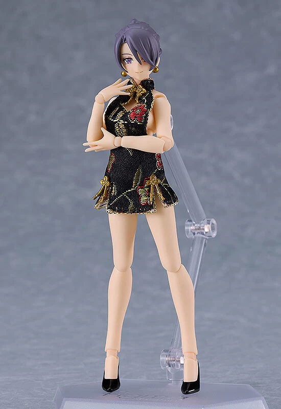 Original - Figma #569c - figma Styles - Mika - Mini Skirt Chinese Dress Outfit, Black (Max Factory) - Image 4