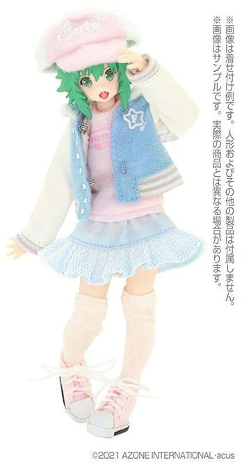 Picco Neemo Wear 1/12 Fanny Fanny Sailor Stajan Jacket & Pastel Casual set Saxe Blue x Pink (DOLL ACCESSORY)